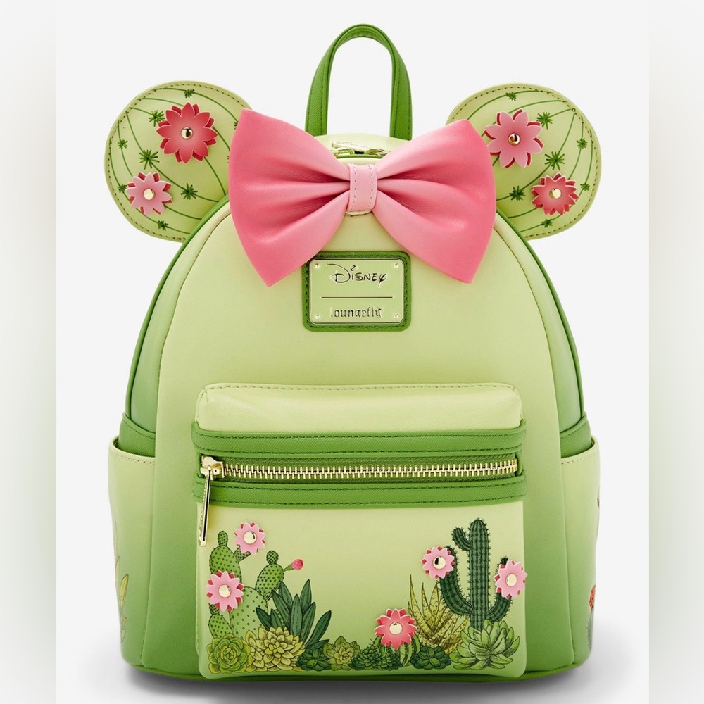 NWT Loungefly Green and Pink Cactus Backpack